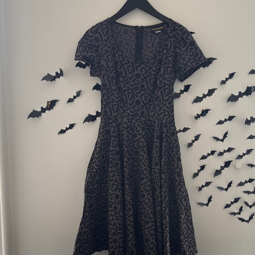 Nooworks Black And Gray Patterned Mini Dress - image 2